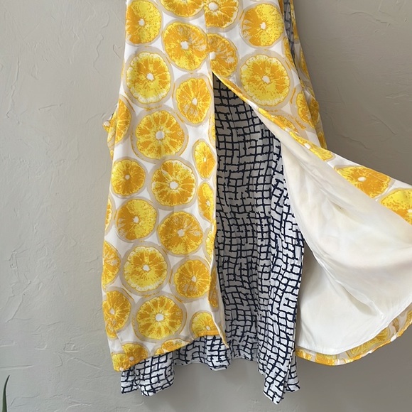 3/$30 ANTHROPOLOGIE PORRIDGE LAYERED SUMMER TOP IN LEMON PRINT M - Picture 7 of 7